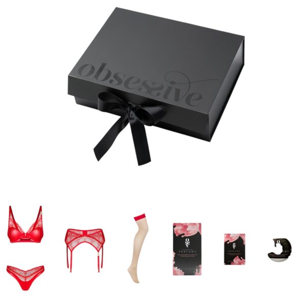 Obsessive Aloisa - Lingerie Gift Set - 6 Pieces (Red) - L/XL