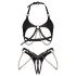 Obsessive Anyya - chain detailed leather-look bra set (black)