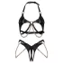 Obsessive Anyya - chain detailed leather-look bra set (black)
