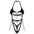 Obsessive Anyya - chain faux‑leather strappy bodysuit (black)