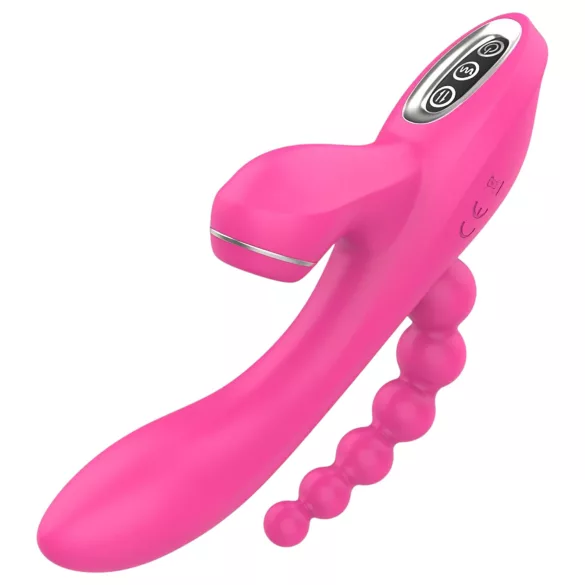 Erospace Sweet Play - G-spot vibrator with anal probe and suction (pink)