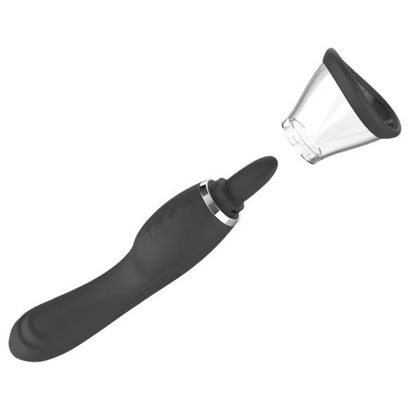 Erospace Sweet Play - 2‑in‑1 clitoral vibrator with licking tongue and suction (black)