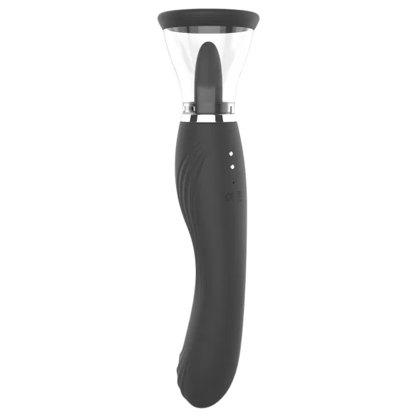 Erospace Sweet Play - 2‑in‑1 clitoral vibrator with licking tongue and suction (black)