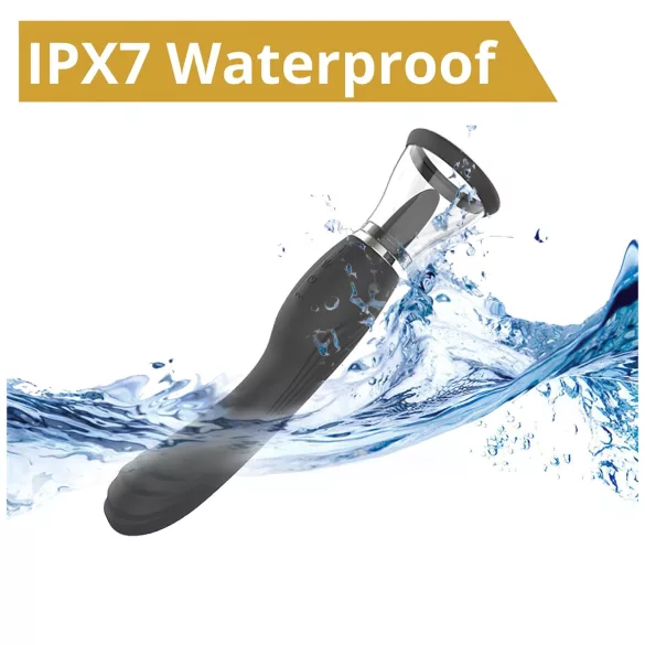 Erospace Sweet Play - 2‑in‑1 clitoral vibrator with licking tongue and suction (black)