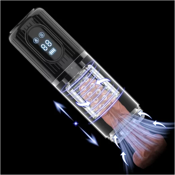 Erospace Men's Play - rotating, sucking, vibrating male masturbator (black)