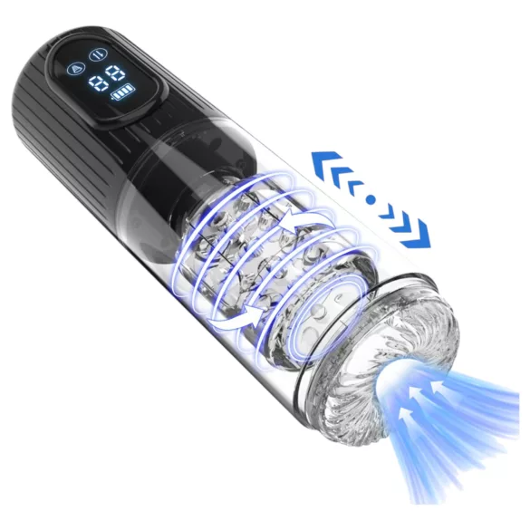 Erospace Men's Play - rotating, sucking, vibrating male masturbator (black)