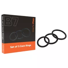Erospace Men's Play - penis ring set (black, 3 pcs)