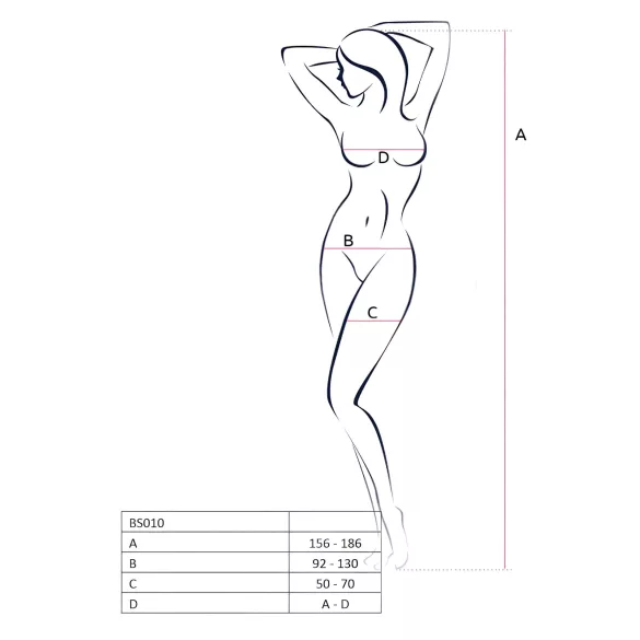 Passion BS010 - Open Net Bodystocking (White) - S-L