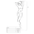 Passion BS014 - White Open Fishnet Bodysuit with Corset (S-L)