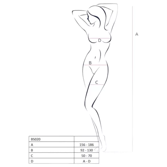 Passion BS020 - Decorated Open Jumpsuit (Black) - Sizes S-L