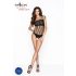 Passion BS035 - Strappy Open Net Bodysuit (Black) - Sizes S-L