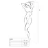Passion BS048 - Black Open Fishnet Bodysuit with Neck Strap - S-L