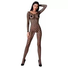   Passion BS077 - black long-sleeved fishnet bodystocking (S-L)