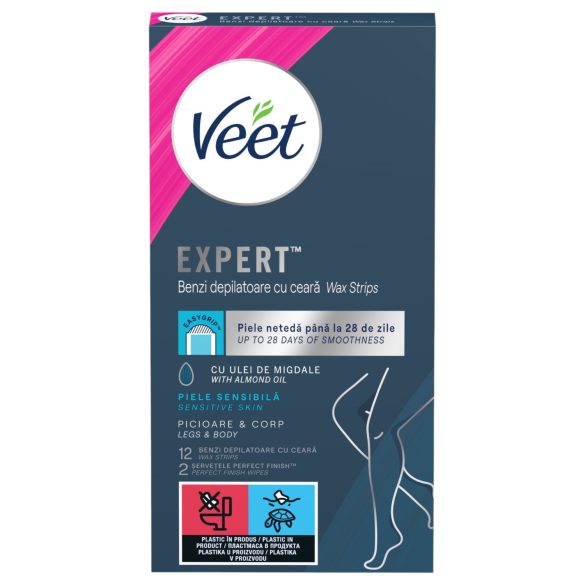 Veet Expert Ready-to-Use Wax Strips for Dry Skin (12 pcs)