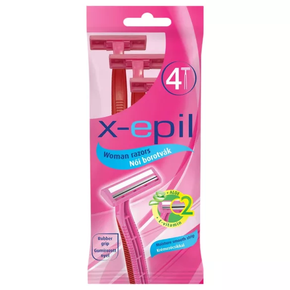X-Epil - Disposable Women's Razor with 2 Blades (Pack of 4)