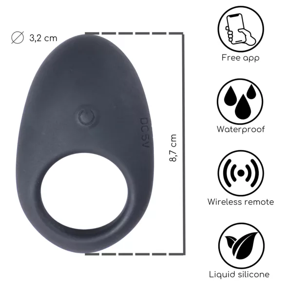 Desirel Halo - Smart Vibrating Penis Ring (Black)