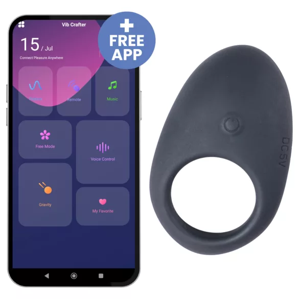 Desirel Halo - Smart Vibrating Penis Ring (Black)