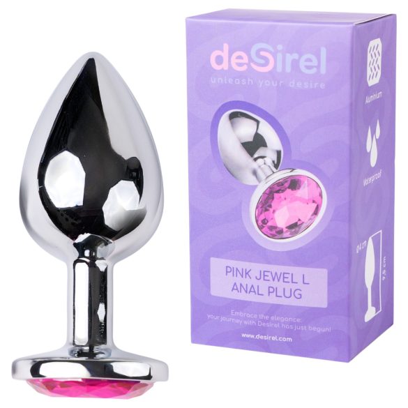 Desirel Pink Jewel L - Anal Plug (Silver-Pink)