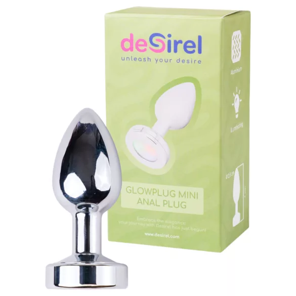 Desirel GlowPlug - Illuminating Anal Plug - Small (Silver)