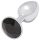 Sunfo - Metallic Anal Plug with Black Gem (Silver)