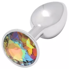 Sunfo - Metal Anal Plug with Yellow Gem (Silver)