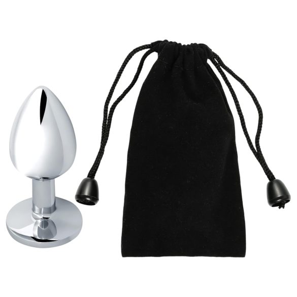 Sunfo - Metal Anal Plug with Green Gem (Silver)