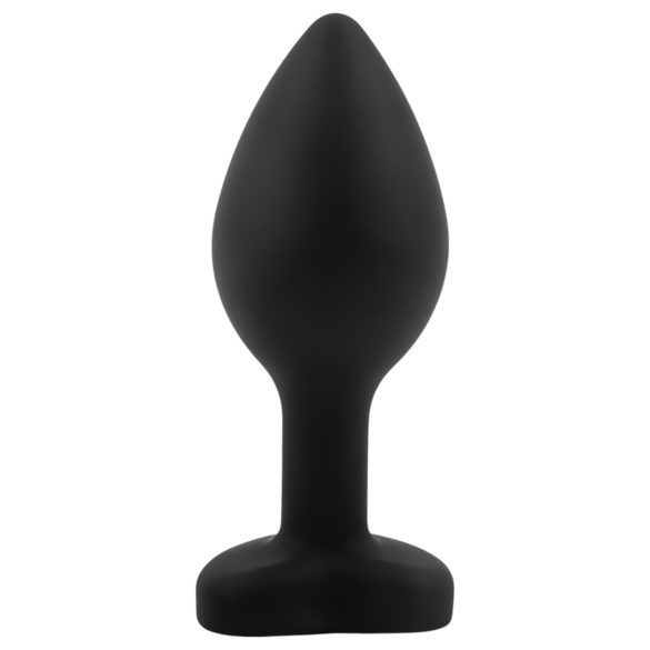 Sunfo - Silicone Heart Gem Anal Plug (Black)