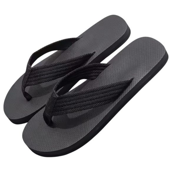 Black Flip-Flops with Fun Novelty Design - 44/45