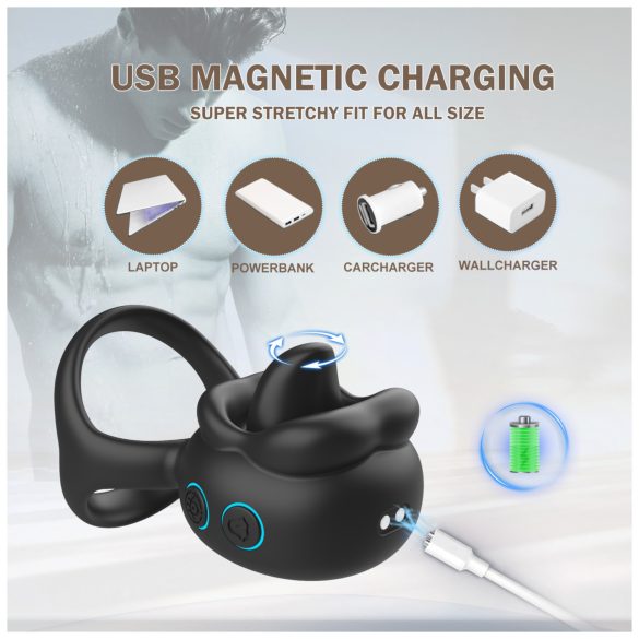 Biu-Biu - Black Ring & Tease Clitoral Vibrator