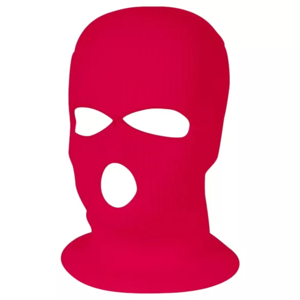 Balaclava - knitted hood with 3 openings (dark pink)