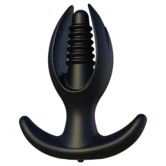 Kangvo - magnetic, inflatable ribbed anal plug (black)