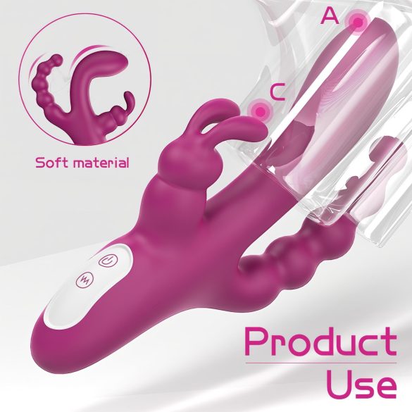 Sex HD Joker - Rechargeable, Waterproof Triple Vibrator (Purple)