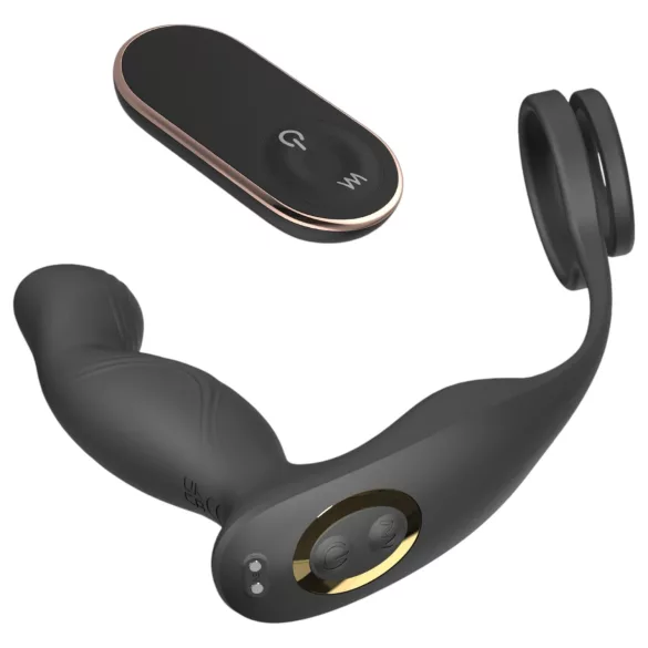 Sex HD Virgil - Prostate Vibrator with Penis & Testicle Ring (Black)