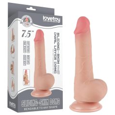   Lovetoy Sliding-Skin - Suction Cup Dual-Layer Dildo - 7.7" (Natural)