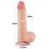 Lovetoy Sliding-Skin - Dual-Layer Dildo with Balls - 20cm (Natural)