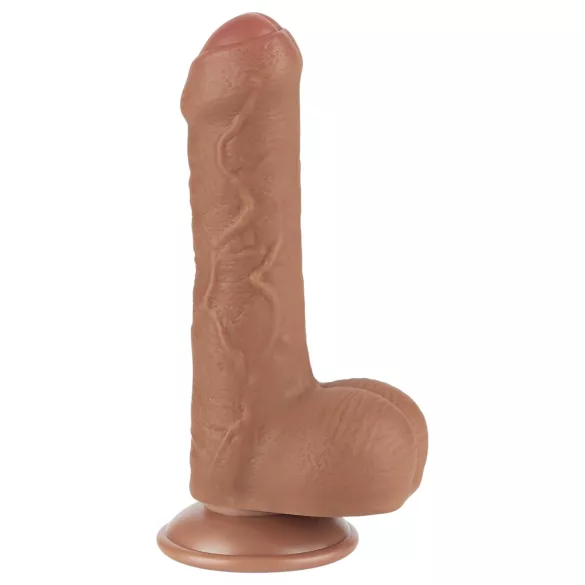 Lovetoy Sliding-Skin - Twin-Layer Dildo with Balls - 7.2" (Natural)