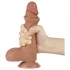 Lovetoy Sliding-Skin - Dual-Layer Dildo with Balls - 19.5cm (Dark Natural)