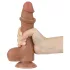 Lovetoy Sliding-Skin - Dual Layer Dildo with Scrotum - 8.2" (Dark Natural)