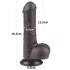 Lovetoy Sliding-Skin - Dual-Layer Dildo with Balls - 18.3cm (Brown)