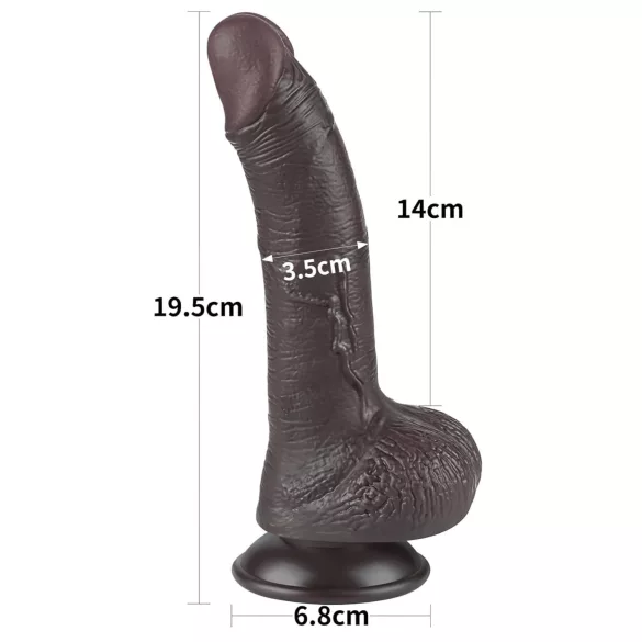 Lovetoy Dual-Layer Suction Cup Dildo - 19.5cm (Brown)