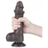 Lovetoy Sliding-Skin - Dual-Layer Testicle Dildo - 20cm (Brown)
