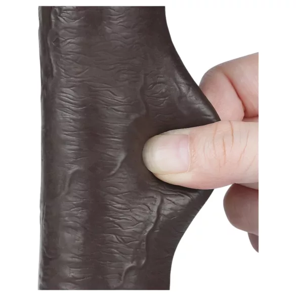 Lovetoy Sliding-Skin - Suction Cup Double-Layer Dildo - 20.8cm (Brown)