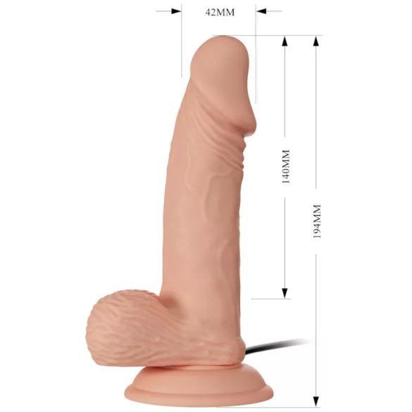 Baile Zebulon - Realistic Vibrator with Balls - 19cm (Natural)
