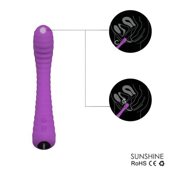 Sex HD Sunshine - Rechargeable Ridged G-Spot Vibrator (Purple)