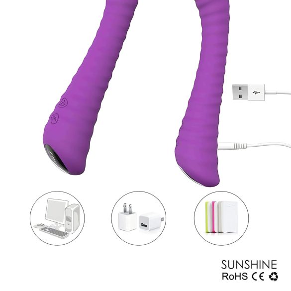 Sex HD Sunshine - Rechargeable Ridged G-Spot Vibrator (Purple)
