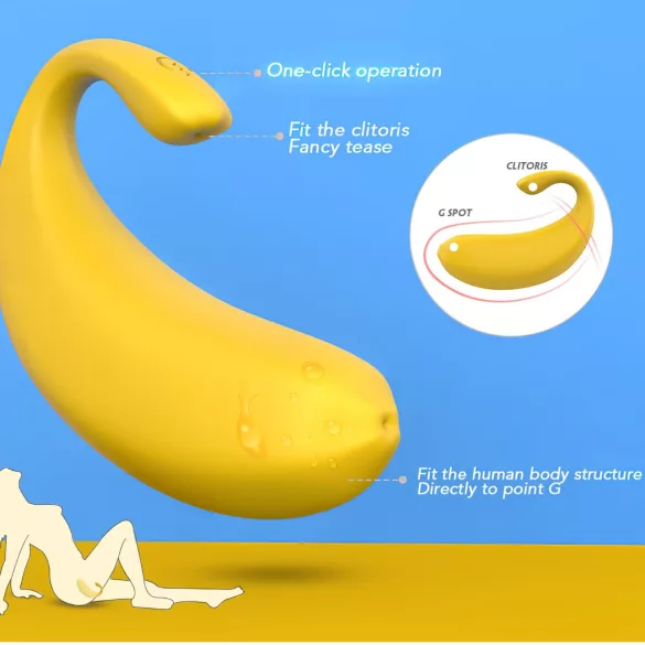 Sex HD - wearable app-controlled vibrating egg (yellow)