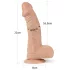 Lovetoy Real Extreme - suction cup dildo - 23 cm (flesh‑coloured)