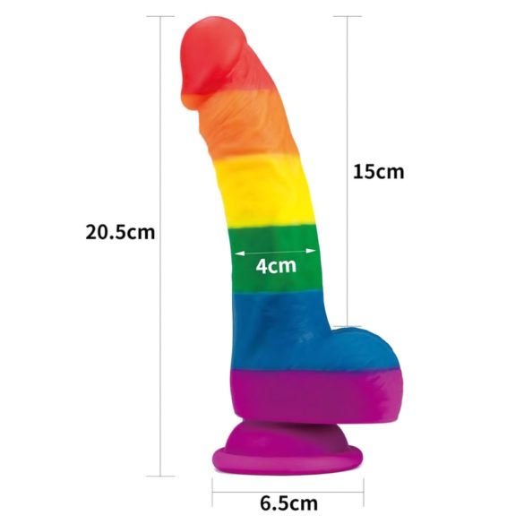 Lovetoy Prider - Realistic Silicone Dildo - 19cm (Rainbow)