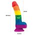 Lovetoy Prider - Realistic Silicone Dildo - 19cm (Rainbow)