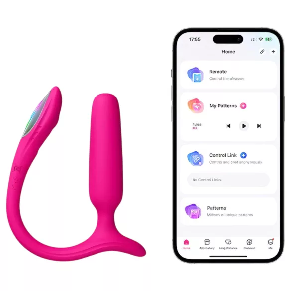 Lovense Lush Anal - App-controlled anal vibrator with LED - pink